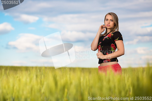 Image of Thoughtful young lady