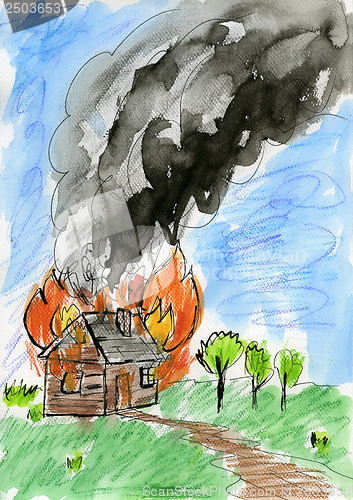 Image of Burning house