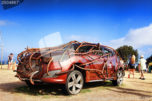 Image of Sculpture by the Sea exhibit at Bondi Australia