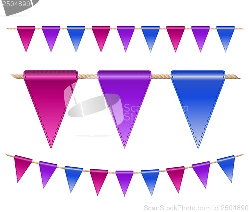 Image of Festive flags on white background