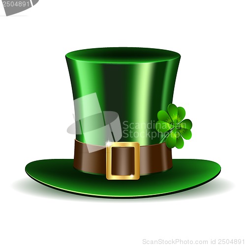 Image of Green St. Patrick's Day hat with clover