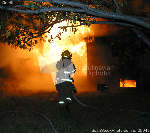 Image of lone firefighter