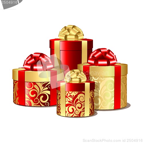 Image of Red and gold gift boxes