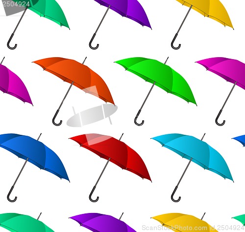 Image of Seamless colorful umbrellas background