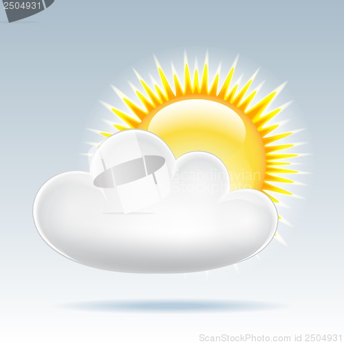 Image of Sun with cloud floats in the sky