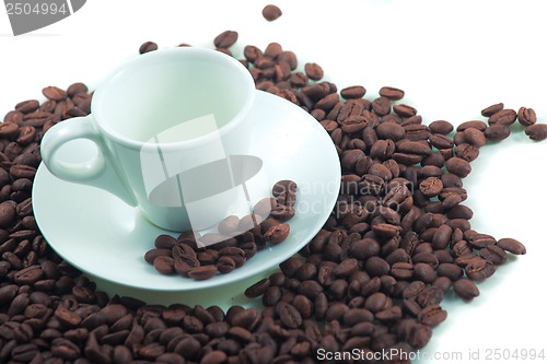 Image of Coffee beans and cup