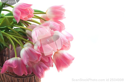 Image of Bright flowers in basket