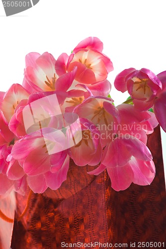 Image of Bouquet of tulips in gift package