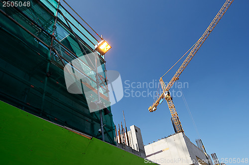 Image of industrial landscape, construction, crane 