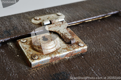 Image of old vintage suitcase lock