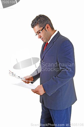 Image of Businessman reading.