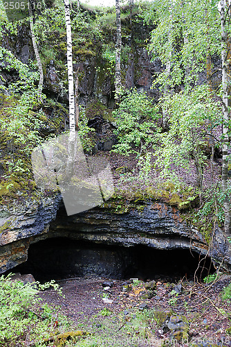 Image of shungit abandoned mine in Shunga, Russia