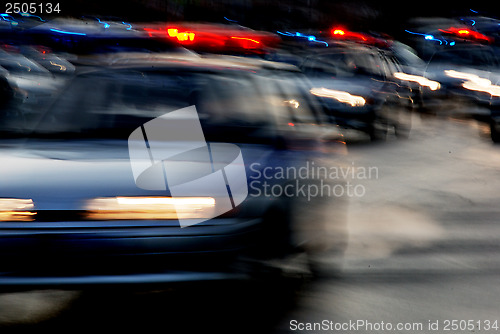 Image of traffic of cars on the night road