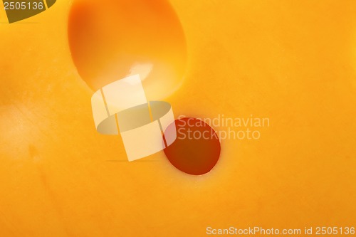 Image of Slice of cheese. Macro view.
