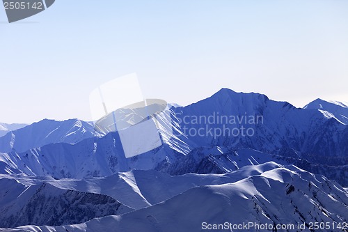 Image of Snow mountains in morning
