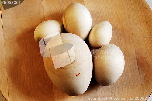 Image of turned wooden blank eggs