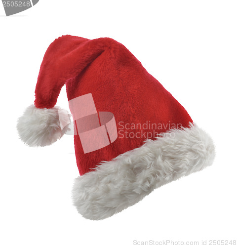 Image of Santa Claus Red Hat Isolated On White