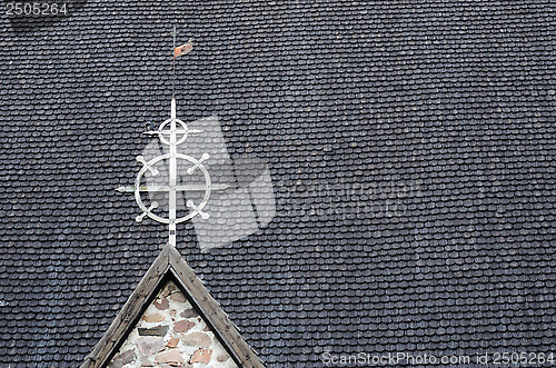 Image of tile roof typical of the Finnish church