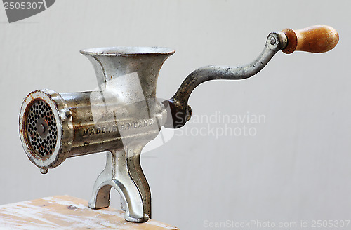 Image of  Finnish vintage meat grinder with inscription Made in Finland