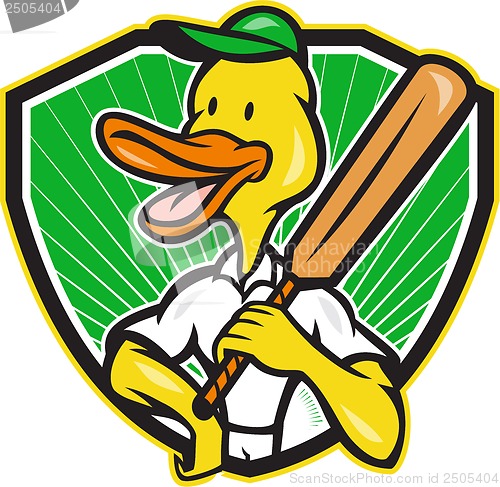 Image of Duck Cricket Player Batsman Cartoon