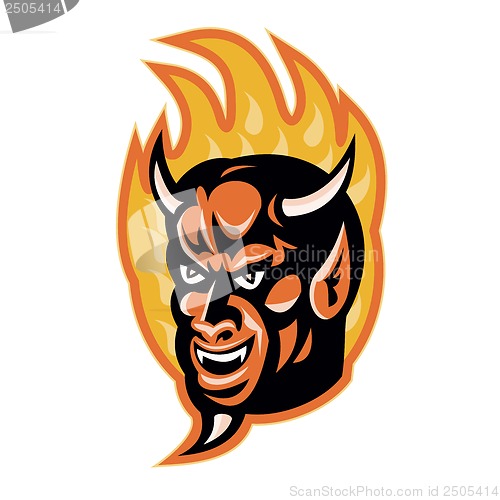 Image of Demon Devil Horns Fire Retro