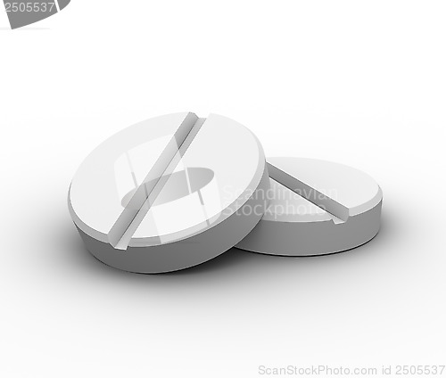 Image of 3d render of two pills