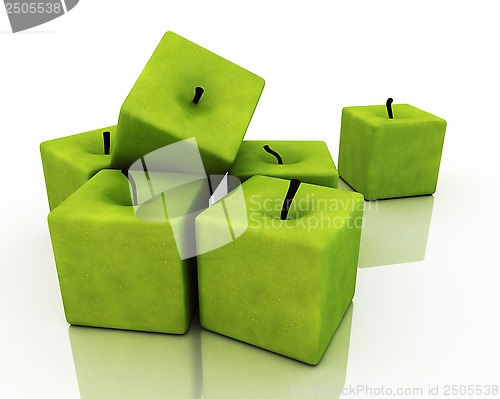 Image of Square Green Apples.