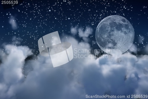 Image of XL full moon and clouds