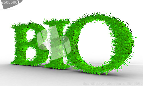 Image of Bio. Letters with grass on it.