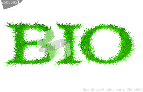 Image of Bio. Letters with grass on it.