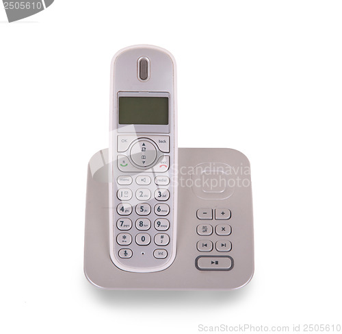 Image of Household cordless telephone isolated