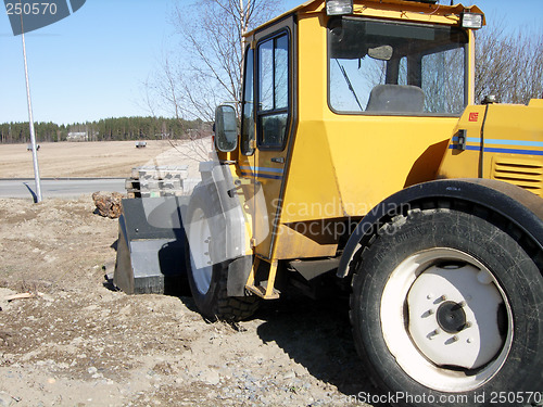 Image of A working tractor