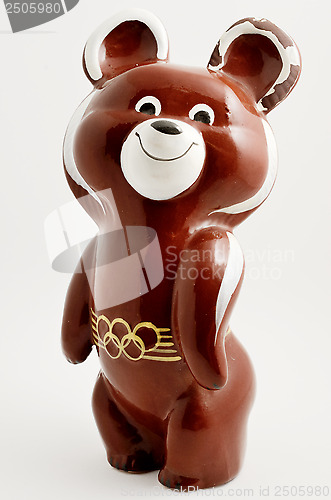 Image of MOSCOW, RUSSIA ? JUNE 22:  Misha the bear - the symbol of the Mo