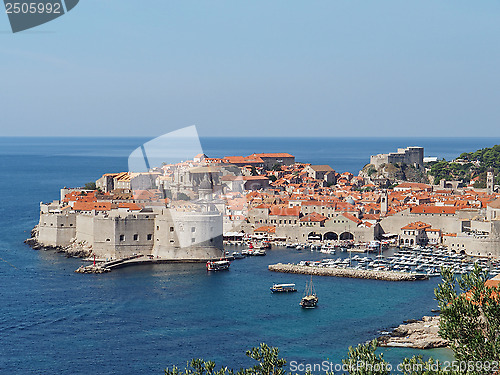 Image of Dubrovnik medieval city and harbor, Croatia