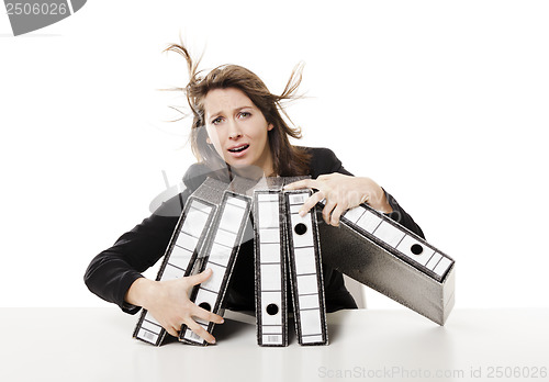 Image of Stressed woman at the office