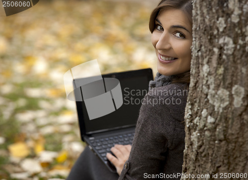 Image of Woman working outdoor