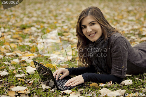 Image of Woman working outdoor