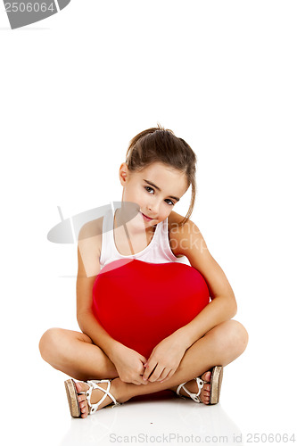 Image of Girl with a red balloon