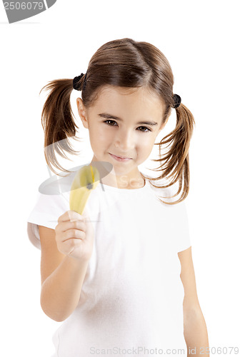 Image of Girl shoot with a banana