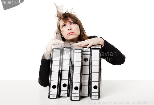 Image of Stressed woman at the office