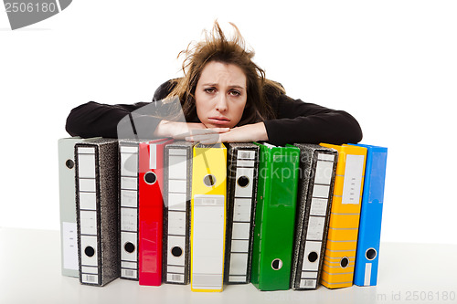 Image of Woman holding folders