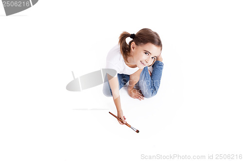 Image of Child with a paint-brush