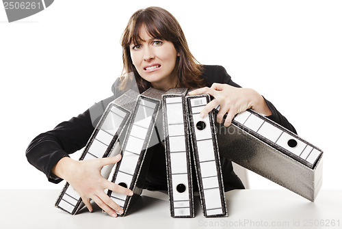 Image of Stressed woman at the office