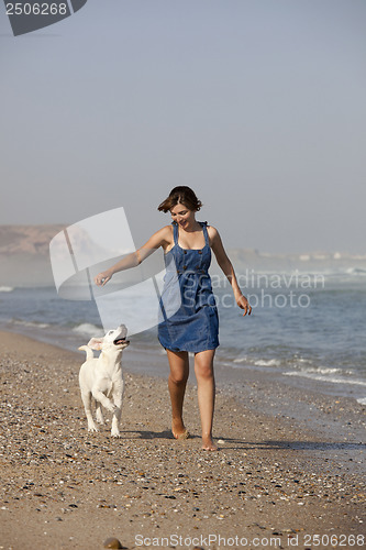 Image of Girl with her dog