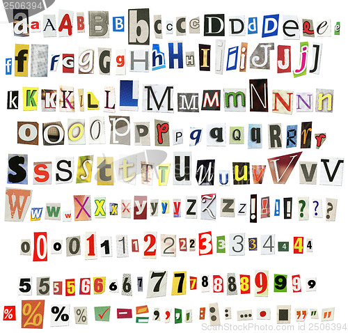 Image of Newspaper alphabet