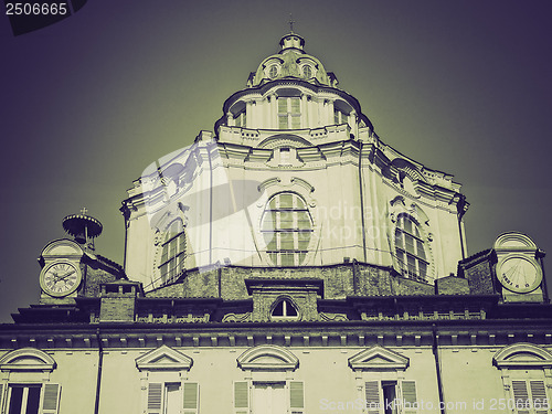 Image of Vintage sepia San Lorenzo church, Turin