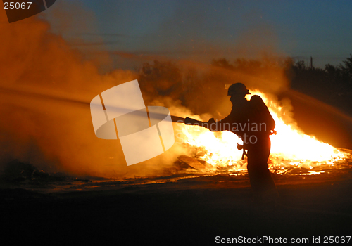 Image of firefighter in silhouette