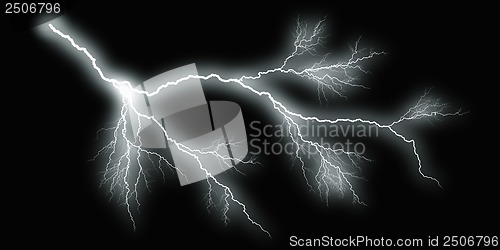 Image of white thunder on black background