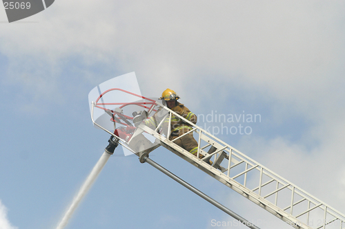 Image of firefighter on a ladder