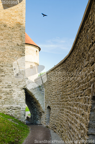 Image of Park at medieval towers of Tallinn